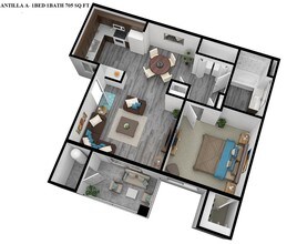1 Bed • 1 Bath G-7304 floor plan